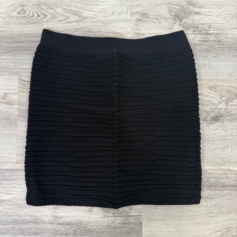Icon Apparel Womens Black‎ Textured Rippled Bodycon Mini Skirt Stretch One Size